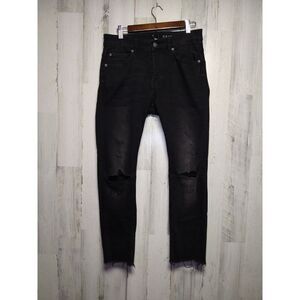 Divided by H&M Moto Jeans Mens Size 30 Black Skinny Stretch Denim 30x28